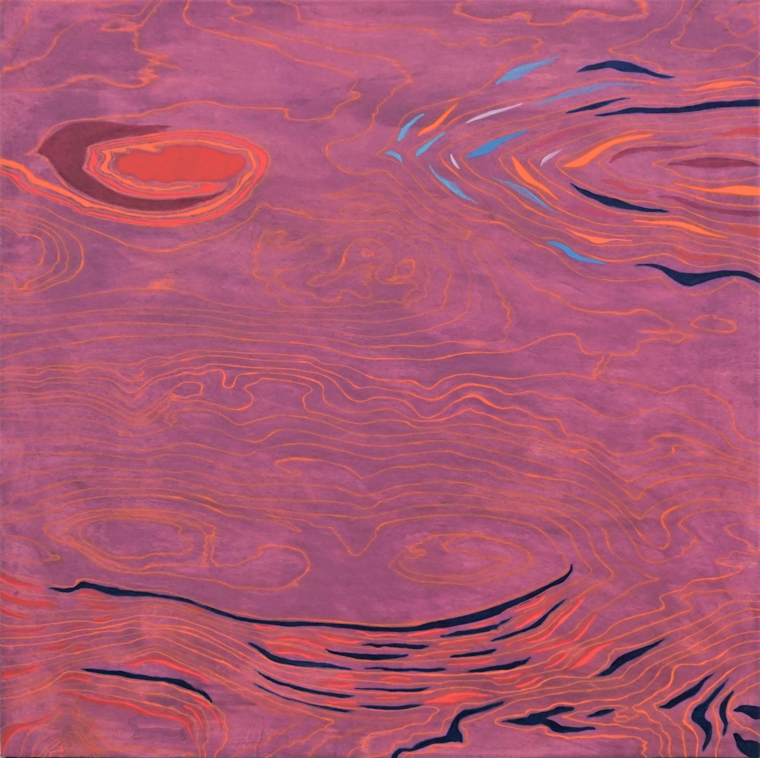 Purple Dream, Acrylic on Wooden Board, 29.5"x29.5"